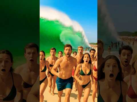 Onda Arrasta tudo 😱 #vfx #praia #efeitosvisuais #tecnologiacriativa #shorts