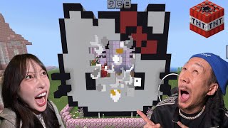 ふくれなが１ヶ月かけて作ったお城をMYがTNTで爆発させてみた【ドッキリ】
