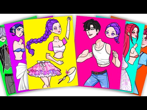 🎀 PAPER DIY 🎀 KPOP DEMON HUNTERS - HUNTRIX RUMI and HAPPY FAMILY STICKER BOOK