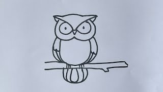 Owl 🦉 drawing easy step by step/how to draw a owl/bird drawing/owl drawing easy 