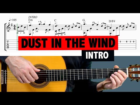 Dust In The Wind (INTRO) - Fingerpicking Guitar Tutorial + TAB