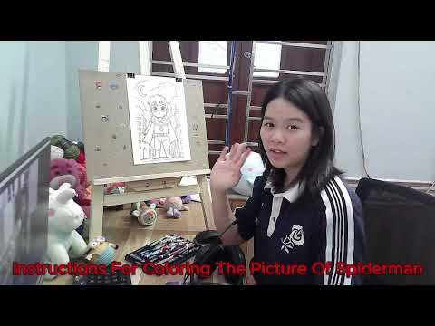 instructions for coloring the picture of spiderman