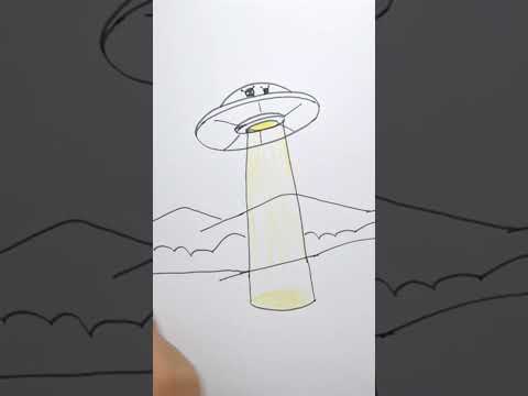 How to Draw an UFO | Easy Flying Saucer Alien Spaceship Drawing Tutorial