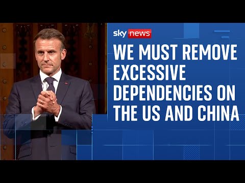 YouTube video thumbnail: Britain, France and Europe Need to be Less Reliant on US and China, Says President Macron