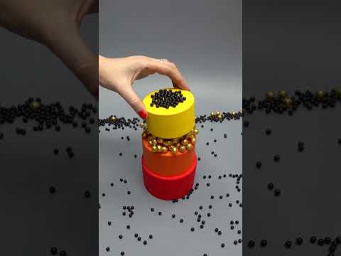 Tower of ⚫ Plastic Beads, Gold Beads, Seven Wooden Cups #dominogirl
