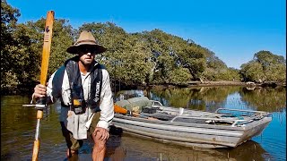 SWAMP CAMPING IN A TINY BOAT..  Mini Tinny Adventurres