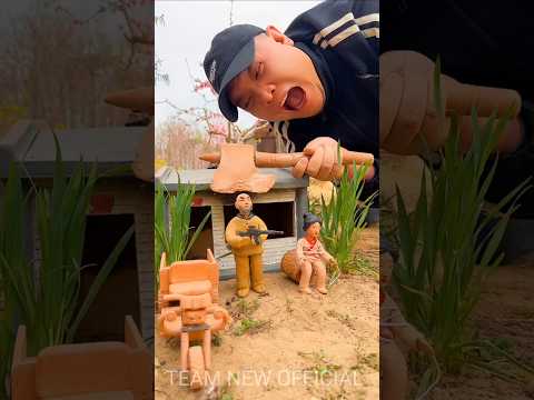 चम्पा को डाकू ने पकड़ लिया 😍🤩 – mini wood toy–woodwarking art skills \ hand crafts / #shorts