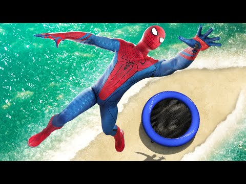 GTA 5 Spiderman • Epic Trampoline Jumps and Fails 2 (Funny Moments, No godmode)