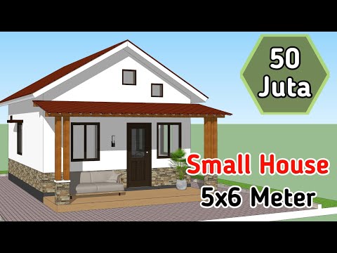 DESAIN RUMAH MURAH!! -Ide Desain Rumah Kecil 5x6 Meter - 2 Kamar Tidur