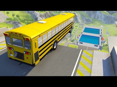 High Speed Jumping In Pool - BeamNG.drive
