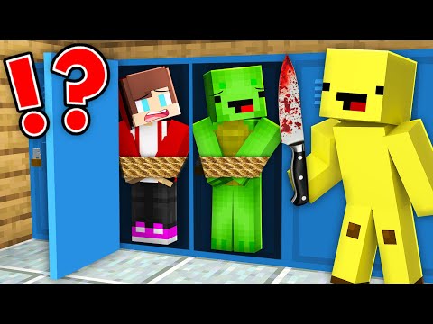 Banana Kid BULLY JJ and Mikey in School in Minecraft Maizen!