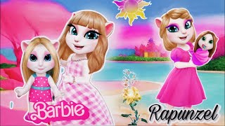 My Talking Angela'm 2 😻 || Rapunzel Mom vS Barbie Mom || New Update || Cosplay ||