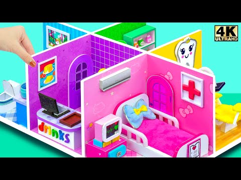 How To Make 5 Color Hospital House, DIY Doctor Playset, Medical Kit from Clay, Cardboard for Pet