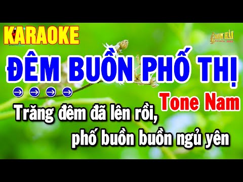 Karaoke Đêm Buồn Phố Thị Tone Nam Nhạc Sống 2025 Dễ Hát | Thanh Hải