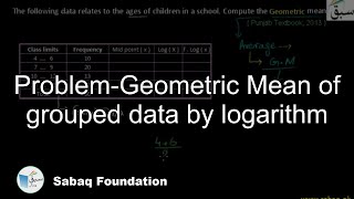 Problem-Geometric Mean of grouped data by logarithm