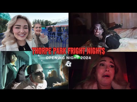 Thorpe Park Fright Nights opening night! | Maze Walk Throughs | Trying Wing Stop! 😋