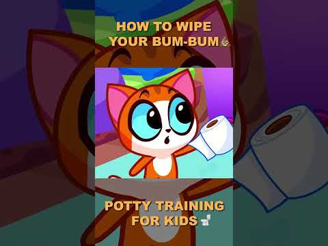 HOW TO WIPE YOUR BUM-BUM 💩 POTTY TRAINING FOR KIDS 🚽 😻Purr-Purr #educational #forkids