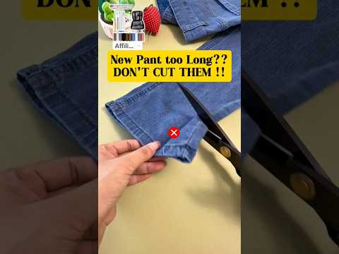 DIY Easy No-Cut Hem Hack| How to Shorten Pants Fast Like a Pro!#shorts #sewing #diyfashion