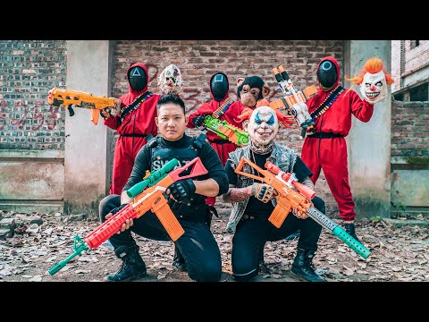 LTT Nerf Mod : Nerf SWAT Guns Fight Fiercely With Dangerous Masked Criminals Will They Escape?