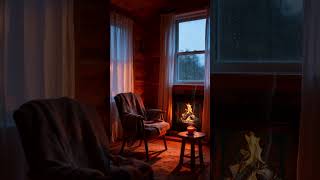 ⛈️ Heavy Rain & Lightning Outside a Wooden Cabin | Calm Sleep Ambience 🌲 #deepsleep