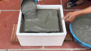 Smart Idea - Creating Cement Plant Pot From Foam Barrels And Cardboard