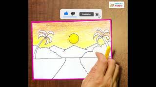 Very easy drawing | Step by step tutorial for beginners | beautiful scenery drawing