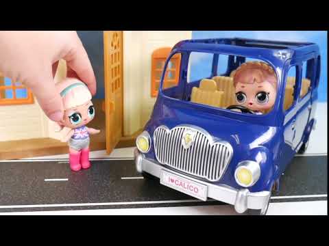 Dolls Drive down road in Blue Van to buy surprise bags