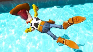 GTA 5 Water Ragdolls WOODY Jumps/Fails ep.133 [Euphoria Physics Funny | Moments]