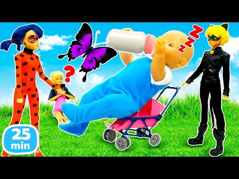 🐞✨ Ladybug und Cat Noir – Helden im Einsatz! Die besten Abenteuer als Puppenvideo 🎬