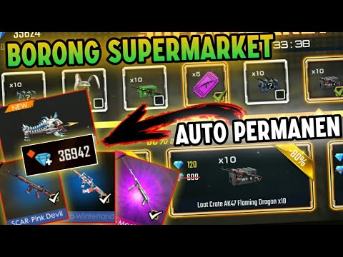 BERKAH PERMANEN !! HASIL BORONG SUPERMARKET DISKON 80% - GARENA FREE FIRE INDONESIA