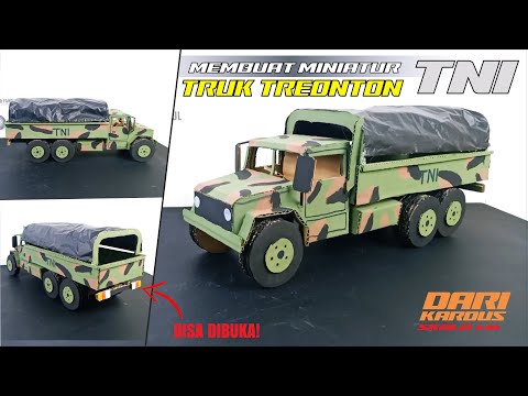 MEMBUAT MINIATUR TRUCK TRONTON TNI DARI KARDUS | MINIATUR HANDMADE