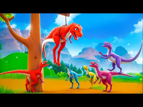 Velociraptors Save T-Rex from Falling in Epic Jurassic World Animation - Dino Rescue Adventure!