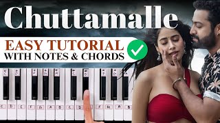 Chuttamale - Easy Piano Tutorial With Notes & Chords - PIX Series | Devara | NTR | Janhvi Kapoor