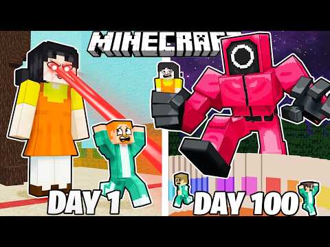 I Survived 100 Days in SQUID GAMES in Minecraft!