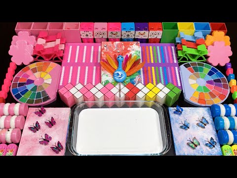 Colorful Peacock and Butterfly Toys Mixing Into Slime  Satisfying Slime ASMR Compilation