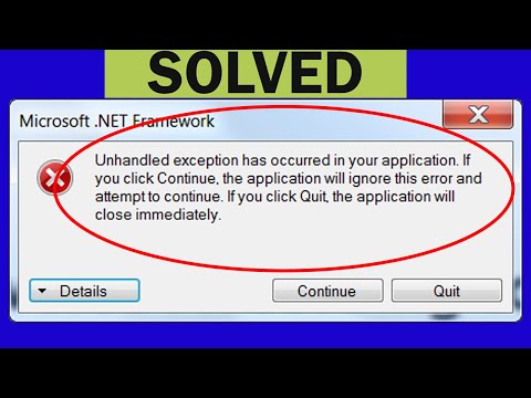 how to fix unhandled exception occurred