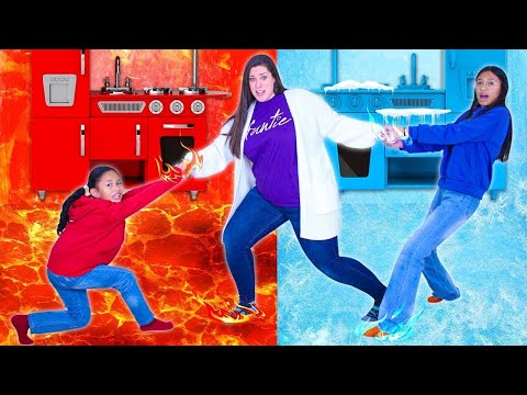 ¡Los Desafíos de Fuego y Hielo con Wendy, Andrea y Amigos!