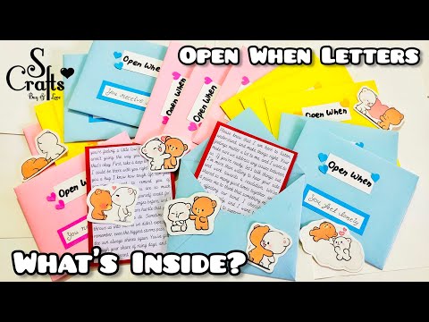 What's Inside Open When Letters ( 15 ) Handmade | Long distance gift ideas | S Crafts