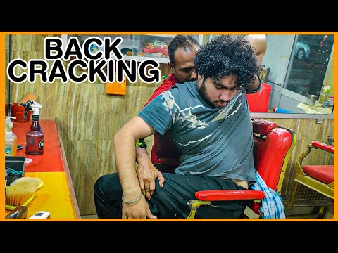 Intense back cracking | Head massage and Neck cracking adjustments by Indian barber