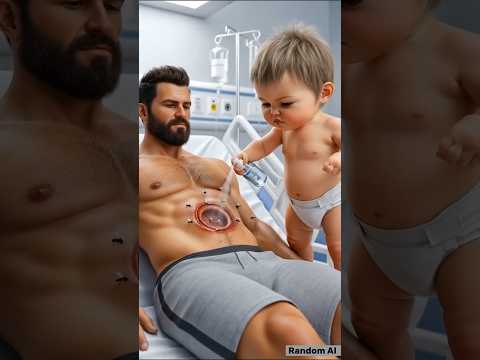 Man in Pain, Daughter Treats Him Like a Doctor! #shorts #ai #baby #aishorts
