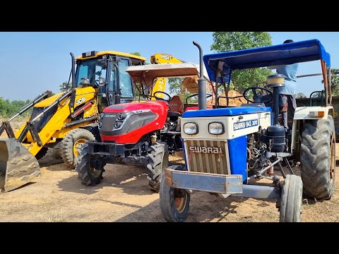 Jcb 3dx Eco Xpert Machine Loading Mud In Mahindra and Swaraj Tractor | Jcb and Tractor Cartoon Gadi