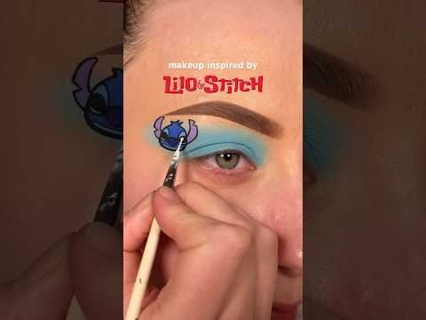 makeup inspired by lilo & stitch - stitch💙🛸 #disney #makeuptutorial