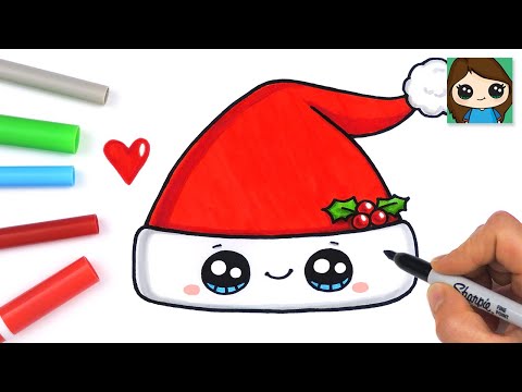 How to Draw a Christmas Santa Hat Easy