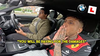 *BROKEN CAR* FIRST DRIVING LESSON IN HIS NEW CAR ON ROAD!