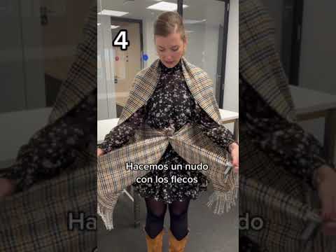 Así puedes hacer una rebequita a partir de un fular #frío #chaqueta #tip