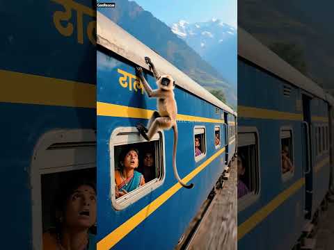 Why did this monkey risk its life to stop a train? ๐คฏ #Shorts