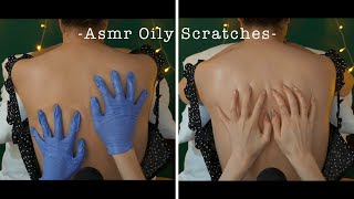 ASMR Back scratching and massage over crackly oil - no talking