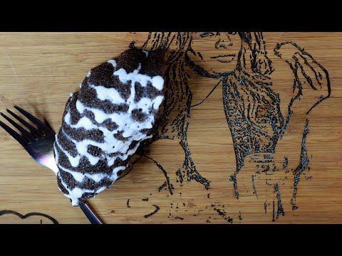 KFC Chocolate Cake With Vanilla Drizzle ASMR Eating Sounds