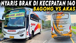 "ADU NYALI HINGGA HAMPIR MATI ‼️ REM MENDADAK DI 140 KPJ🔥" Trip Report Naik Bus BAGONG Jember Bodrex