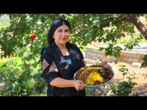 "Adas Polo" a delicious Iranian dish made in the mountain village